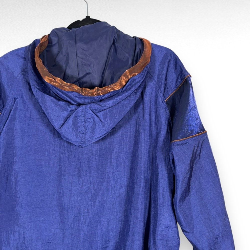 Men's Blue and Silver Hooded Jacket - Picture 8 of 10